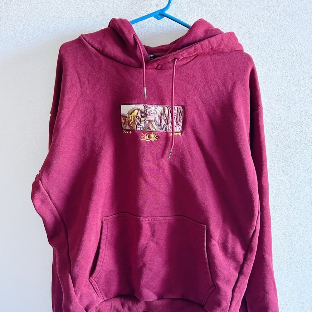 Maroon Graphic Pullover Hoodie